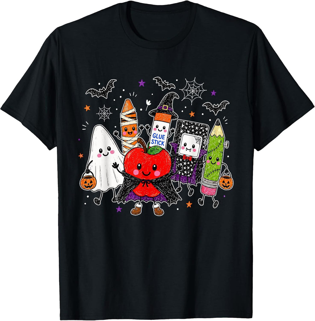 Cute Halloween School Supplies Teacher Spooky Classroom T-Shirt