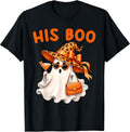 Her Boo & His Boo Funny Matching Halloween Couples Men Women T-Shirt