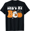 She's My Boo Funny Matching Halloween Couples He's My Boo T-Shirt