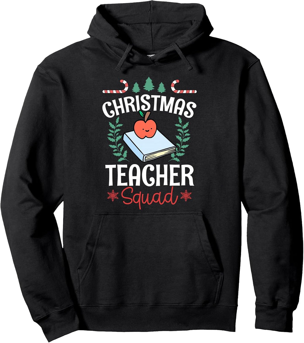 Christmas Teacher Squad Matching Family X-Mas Crew Team Pullover Hoodie