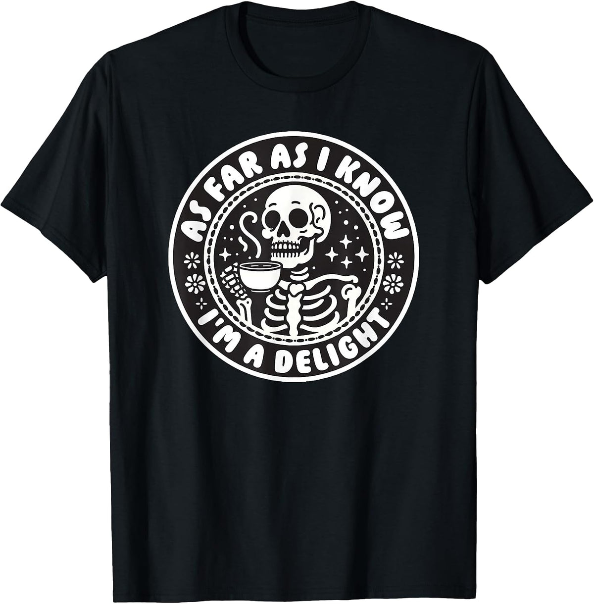Funny Skeleton Coffee Humor Vintage Style Graphic T-Shirt