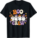 Boo Crew Halloween Squad Spooky Season Retro Groovy Women T-Shirt