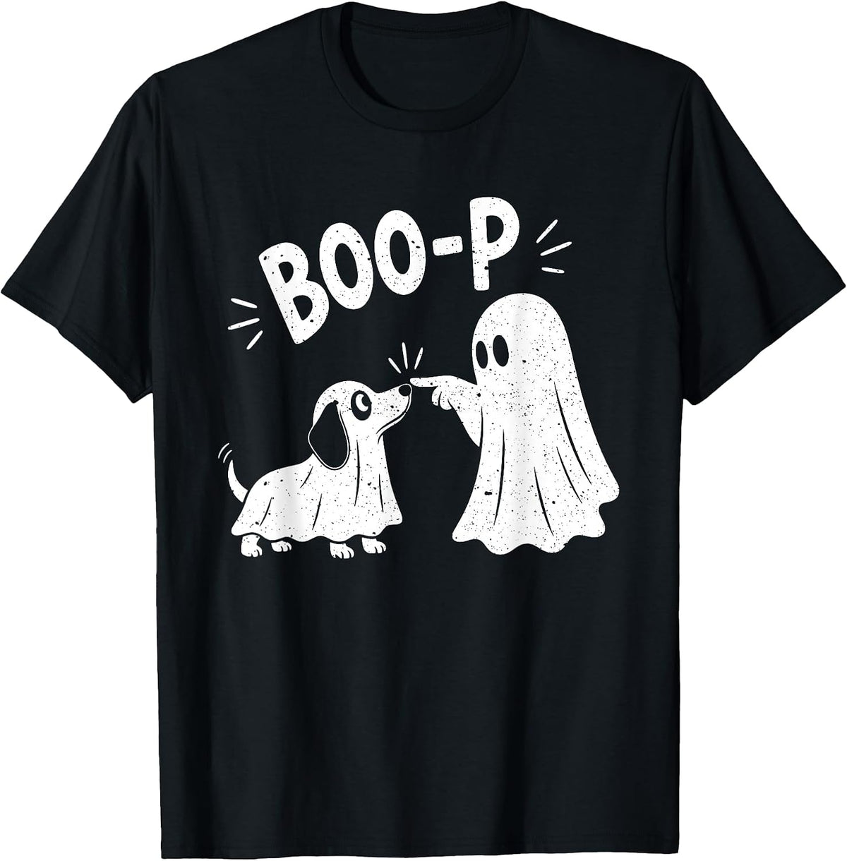 Boop Funny Dog Ghost Boo Boop Halloween Night Dog Graphic T-Shirt