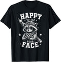 Happy to See Your Face Funny Teacher Back to School Raccoon T-Shirt
