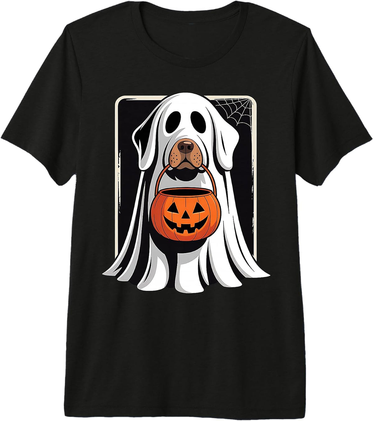 Cute Ghost Dog Men Women Kids Halloween Funny Ghost Premium Tri-Blend T-Shirt