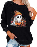Women's Spooky Season Sweatshirts Ghost Coffee Graphic Top