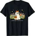 Flower Pregnancy Announcement Halloween Growing A Little Boo T-Shirt