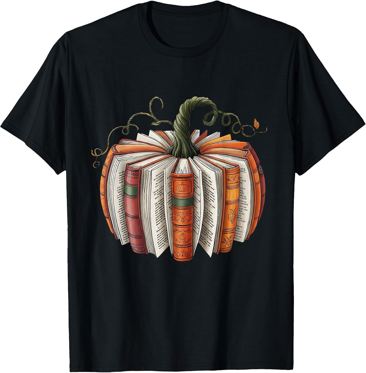 Fall Book Pumpkin Retro Reading Halloween Teacher T-Shirt