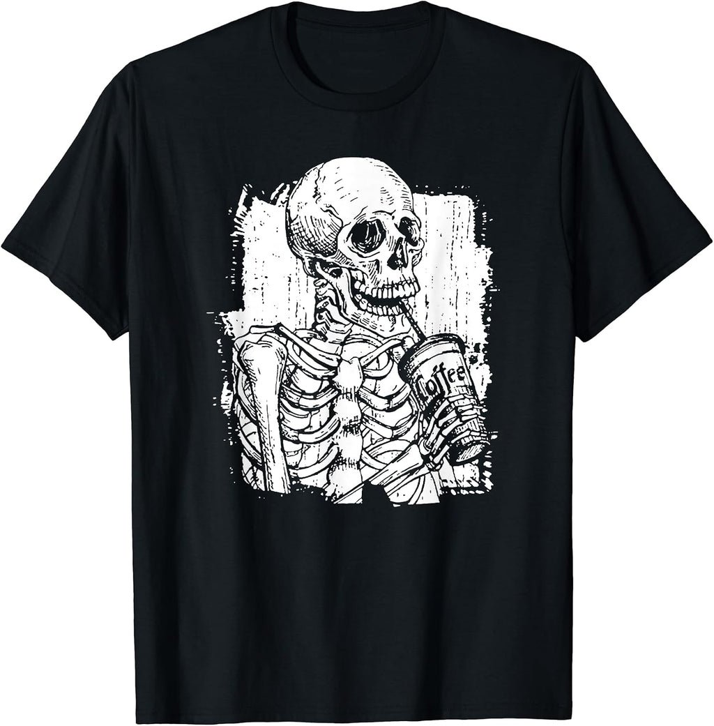 Skeleton Drink Coffee Halloween Men Women Clothing