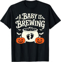A Baby Is Brewing White Cauldron Halloween Baby Pregnant T-Shirt