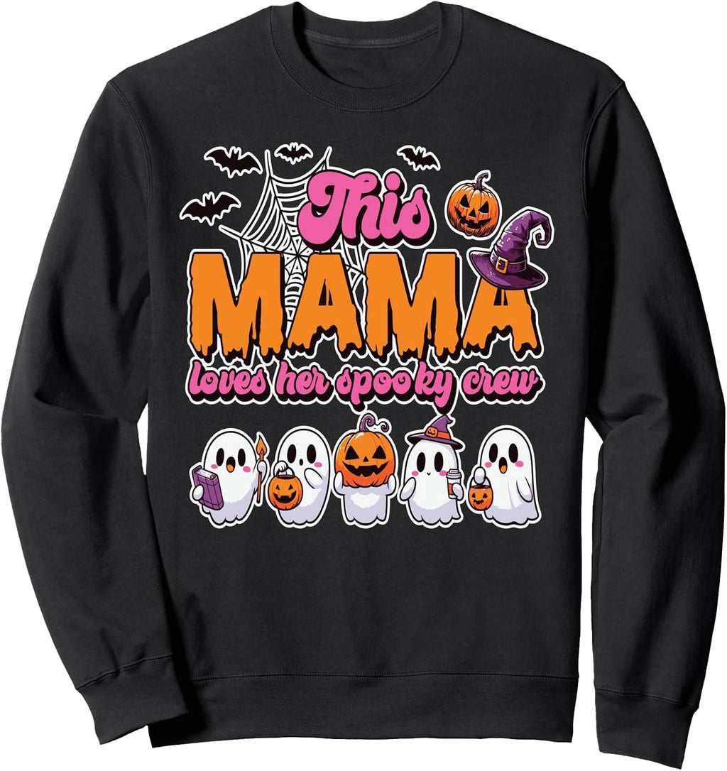 Funny This Mama Loves Her Spooky Crew Sweatshirt