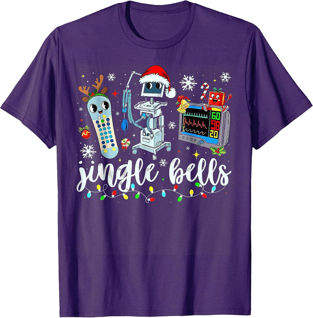 Funny Jingle Bells Telemetry Nurse Christmas Tech Nursing T-Shirt