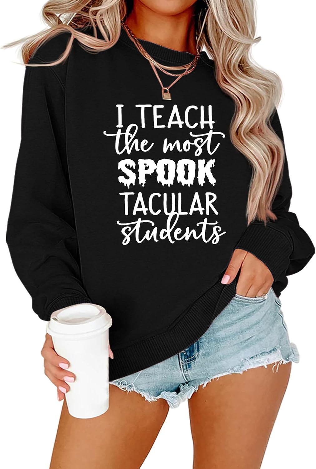 Women's I Teach the Most Spooktacular Students Teacher Sweatshirt