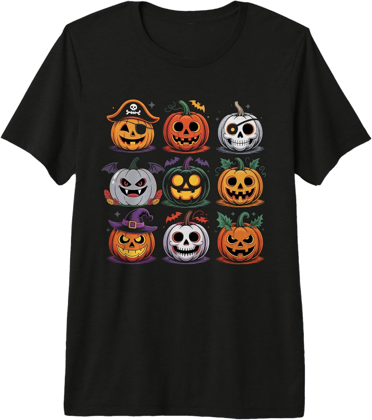 Spooky Pumpkins Faces Family Matching Halloween Costume 2025 Premium Tri-Blend T-Shirt