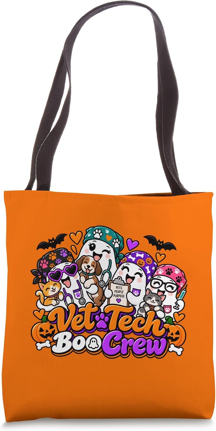 Vet Tech Boo Crew Matching Halloween Tote Bag