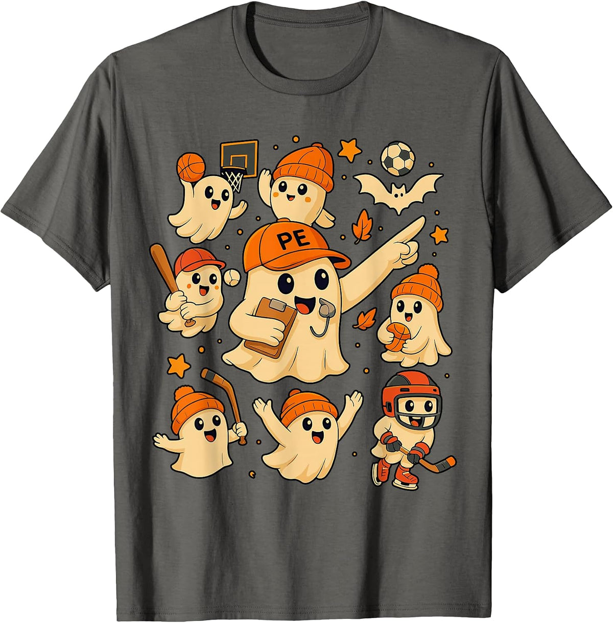 Halloween PE Teacher Costume, Ghost Physical Education T-Shirt