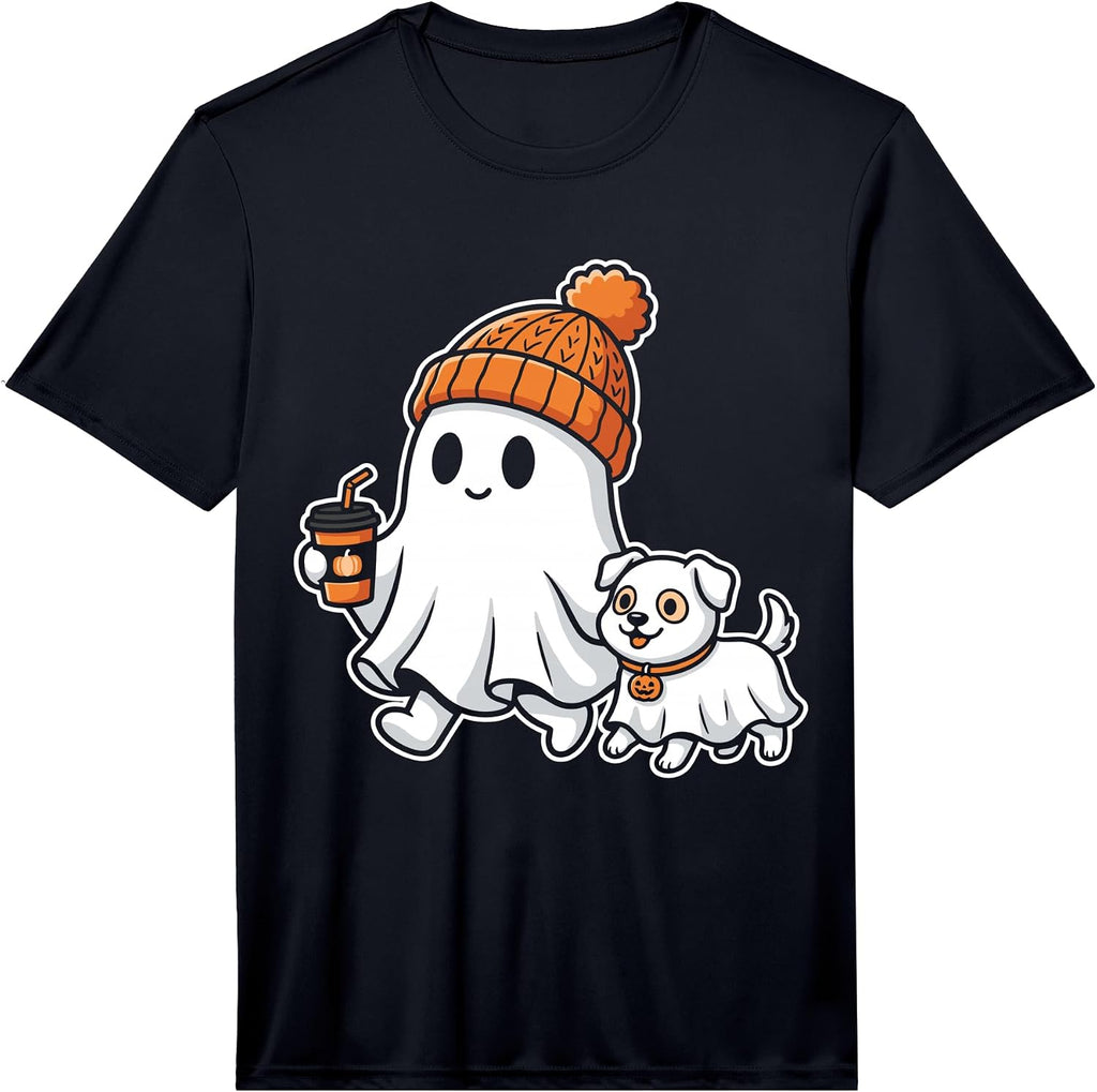 Funny Ghost Walking Dog Halloween Dog Lover Costume Performance T-Shirt