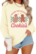 Christmas Teacher Sweatshirts Women Cute Xmas Teachers Pullover Tops
