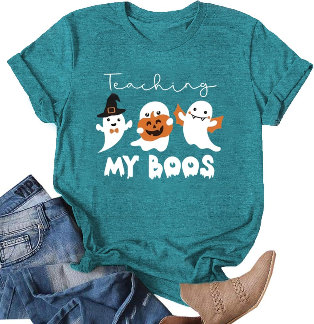 Bibbidi Bobbidi Boo Shirt Women Halloween T-Shirt Funny Letter Print Tees Casual Short Sleeve Tops