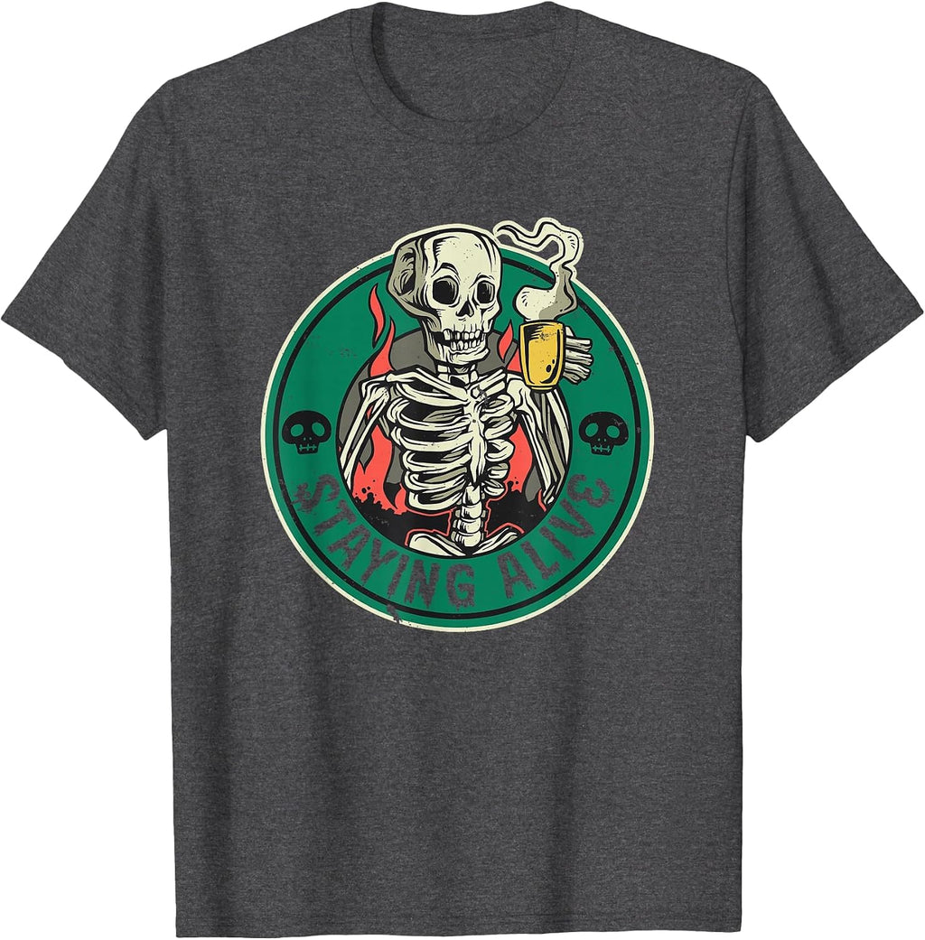 Barista Skull Halloween Skeleton Coffee Design