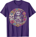 Cat Moon Dia De Los Muertos Day of The Dead Sugar Skull T-Shirt