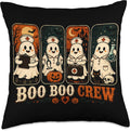 Funny Nurse Halloween Shirt Boo Boo Crew Ghost Squad Throw Pillow