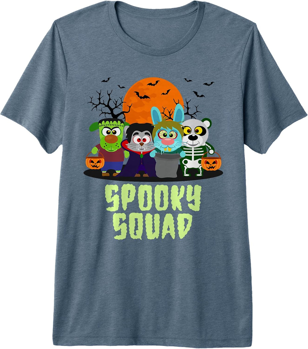 Spooky Squad Cute Animal Halloween Costume Trick or Treat Premium Tri-Blend T-Shirt