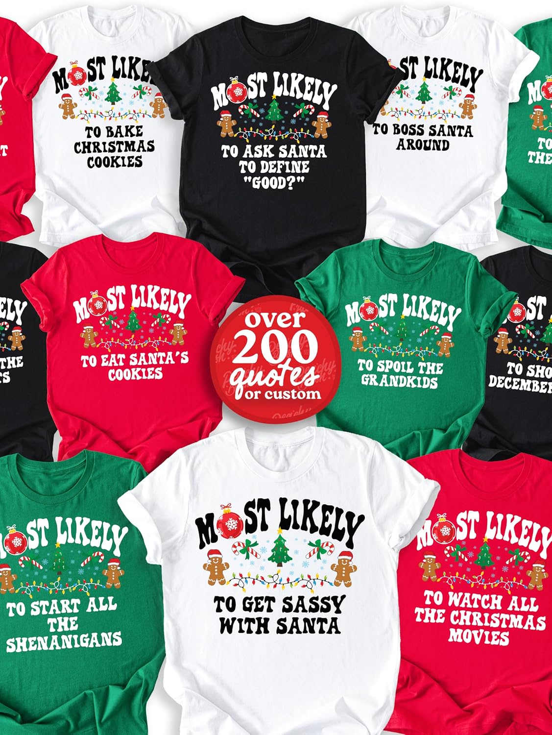 Personalized Most Likely Christmas Shirts for Family, 200 Quotes