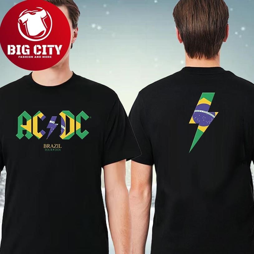 AC DC Brazil PWR UP Tour 2026 Merchandise Two Sided Shirt Unisex