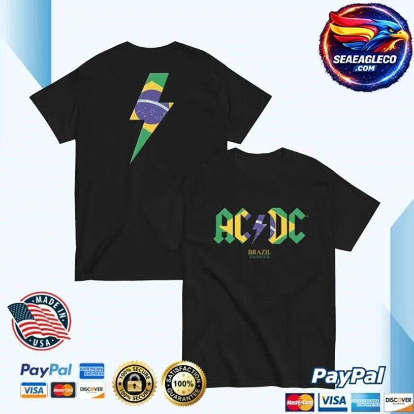 Acdc Brazil Pwr Up Tour Two Sided Shirt Unisex