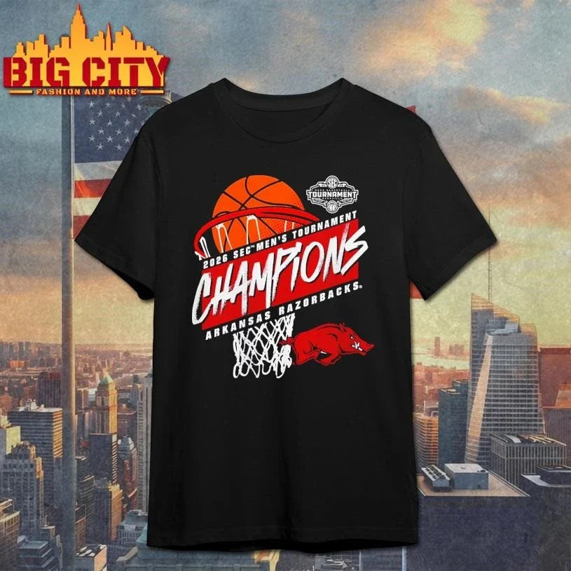 Arkansas Razorbacks 2026 SEC Men’s Basketball Tournament Champions Shirt Unisex