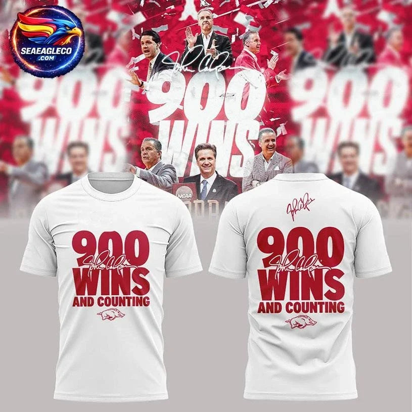 Arkansas Razorbacks Celebrates John Calipari 900 Wins 2026 Two Sided Shirt Unisex