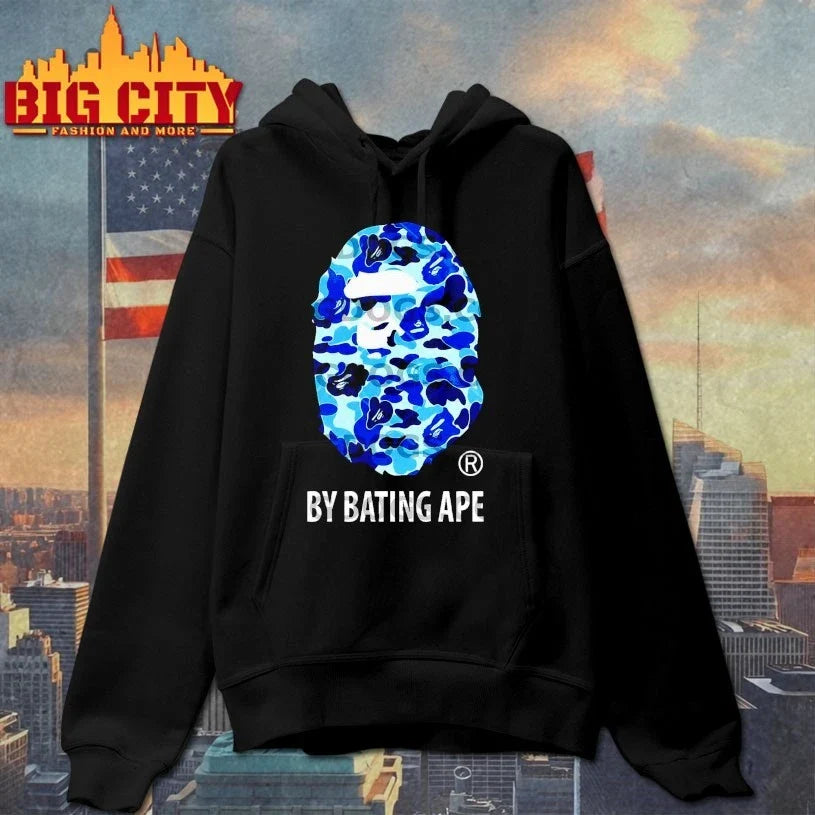 BY Bathing Ape Bape Blue Camo Big Head Unisex