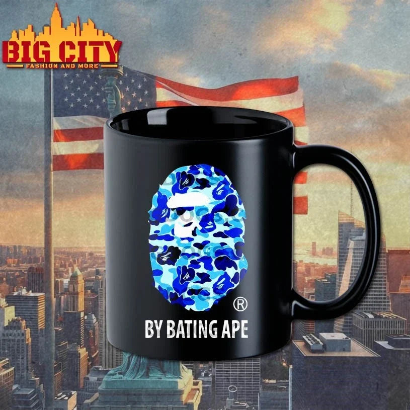 BY Bathing Ape Bape Blue Camo Big Head Unisex