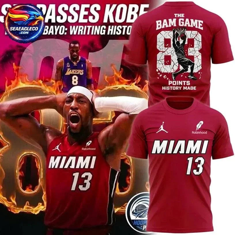 Bam Adebayo Miami Heat The Bam Game 83 Point History Edition Two Sided Shirt Unisex