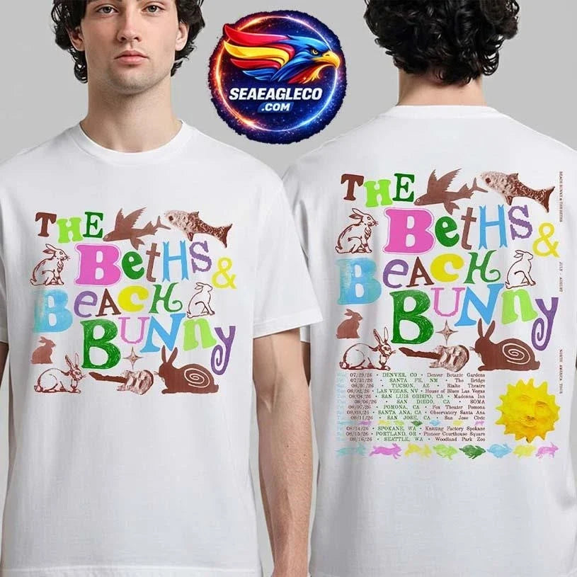 Beach Bunny X The Beths 2026 North America Tour Schedule Dates Two Sided Shirt Unisex