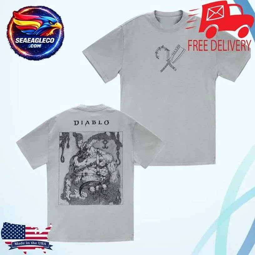 Blizzard Gear Diablo Butcher Sketch Grey Two Sided Shirt Unisex