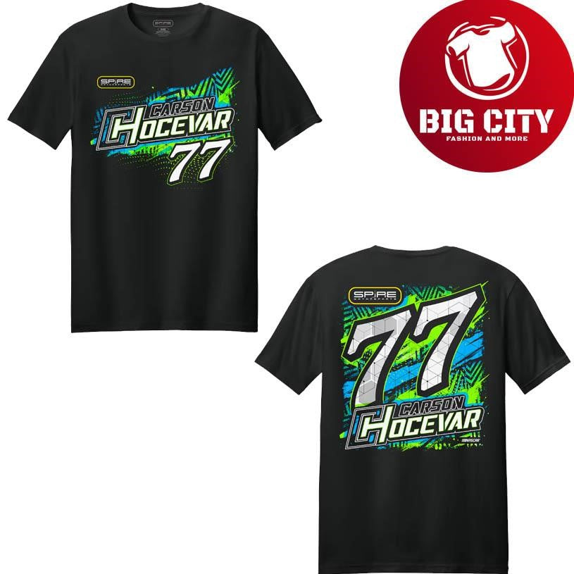 Carson Hocevar Spire Motorsports Black Lifestyle Two Sided Shirt Unisex