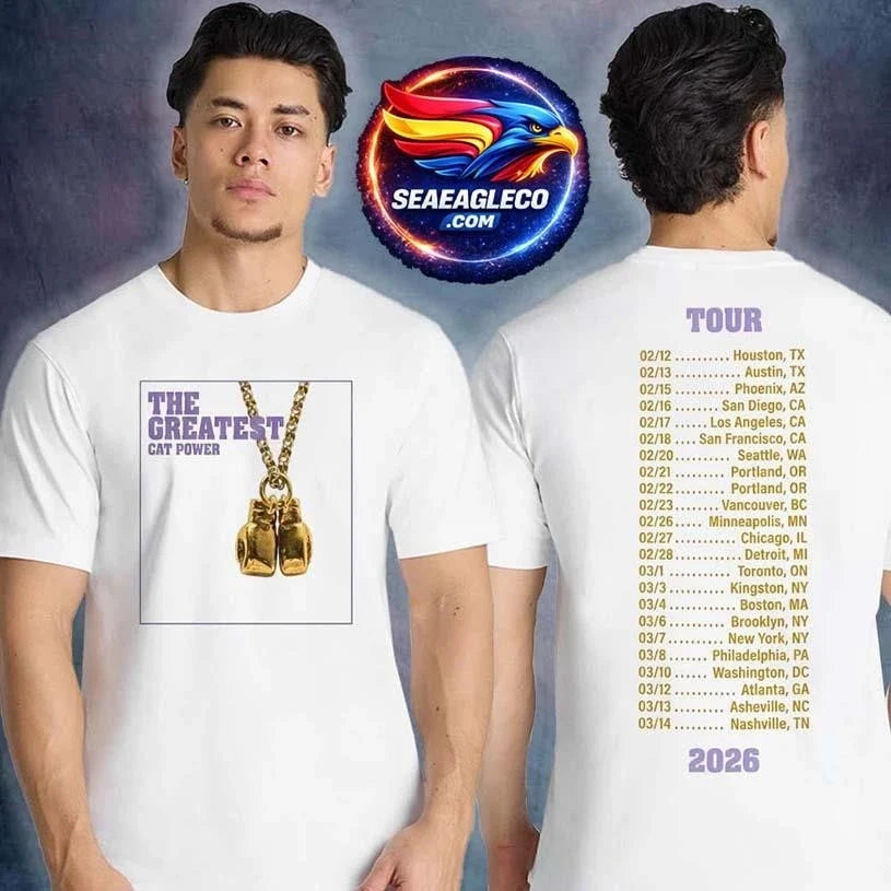 Cat Power The Greatest Tour 2026 Merch Album Logo Time Date Two Sided Shirt Unisex
