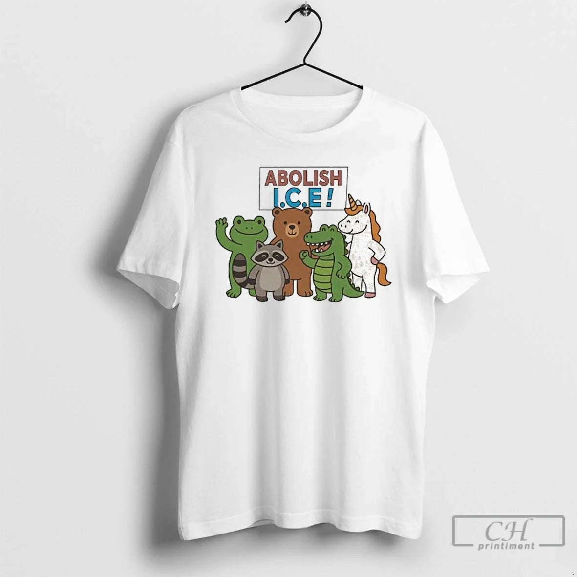 Classic Abolish Ice Frog Unicorn Raccoon Bear Dinosaur Protest T Shirts