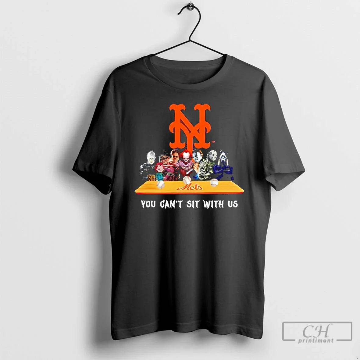 Classic Horror Movie Characters You Cant Sit With Us New York Mets Halloween T Shirts