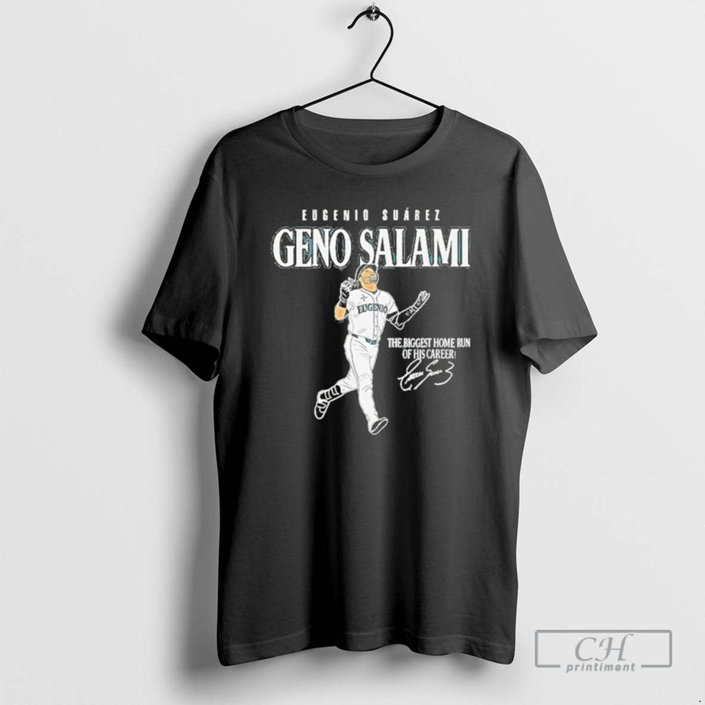 Classic Seattle Mariners Eugenio Suarez Genoa Salami The Biggest Home Run Of His Career Signature
