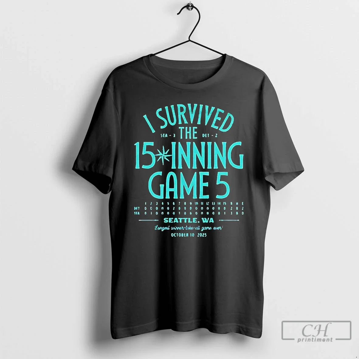 Classic Seattle Mariners I Survived The 15 Inning Game 5 T Shirts