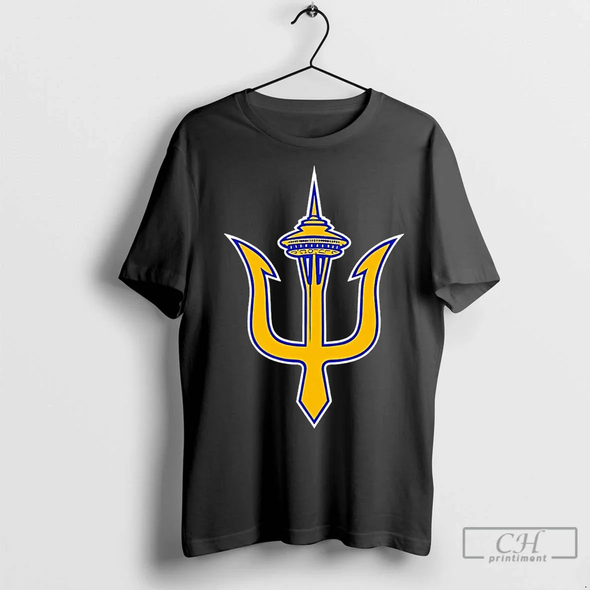 Classic Seattle Trident Space Needle Logo