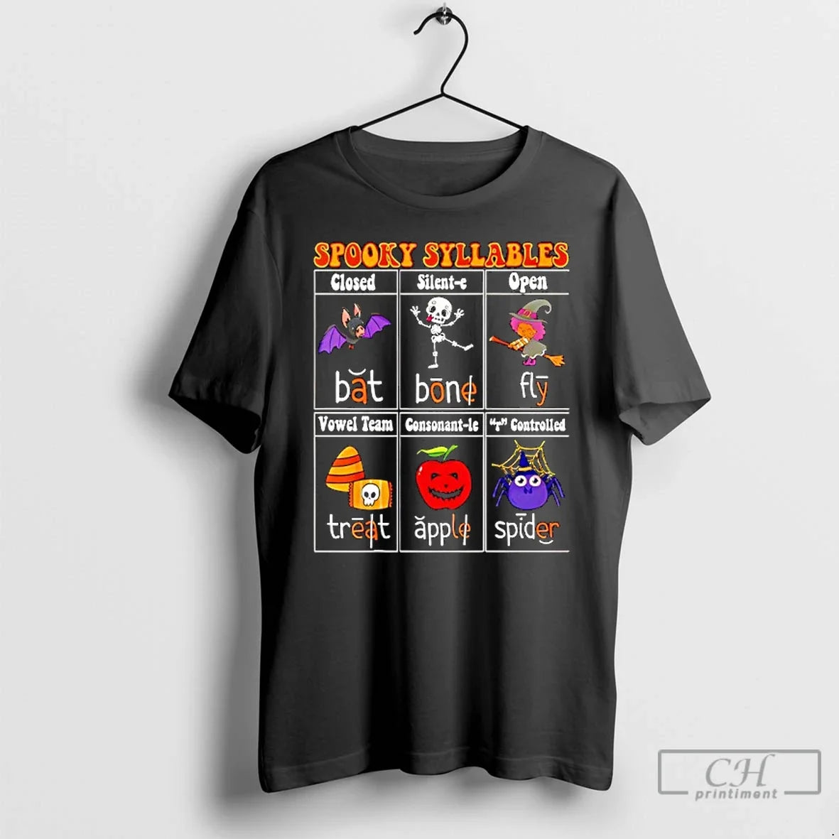 Classic Spooky Syllables Teacher Halloween T Shirts