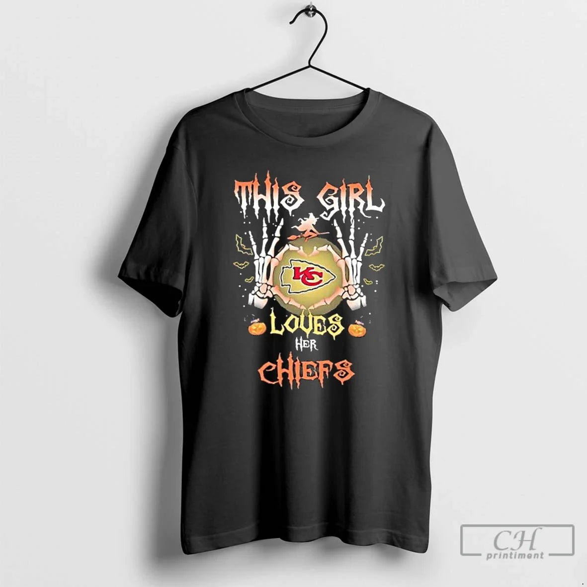 Classic This Girl Loves Her Kansas City Chiefs Football Halloween T Shirts
