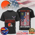 Cleveland Browns Military Appreciation Veterans Day Black Two Sided Shirt Unisex
