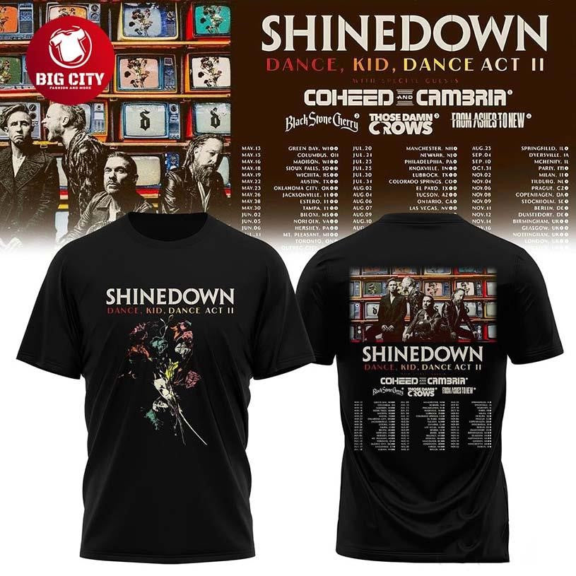 Dance, Kid, Dance Act II World Tour Shinedown 2026 S3 Two Sided Shirt Unisex