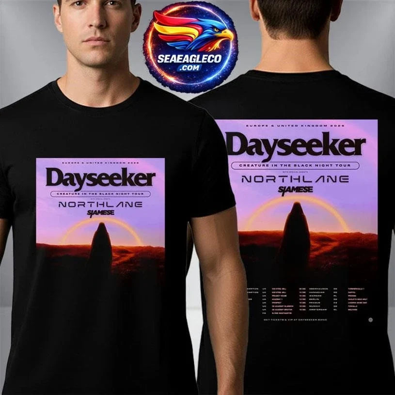 Dayseeker Creature In The Black Night Tour EU UK 2026 Schedule Tour Dates Two Sided Shirt Unisex