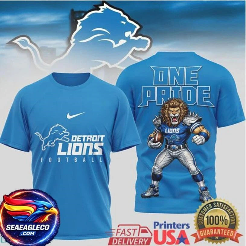 Detroit Lions “One Pride” Football Performance Two Sided Shirt Unisex